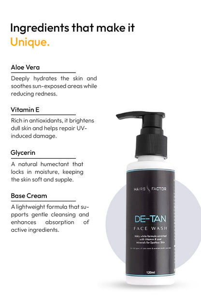 Organic DE-TAN FACE WASH For Dry Skin (120ml)