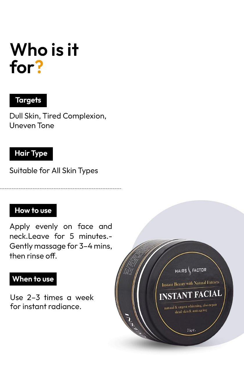 2 IN 1 Whitening INSTANT FACIAL + FACE SCRUB (75g)